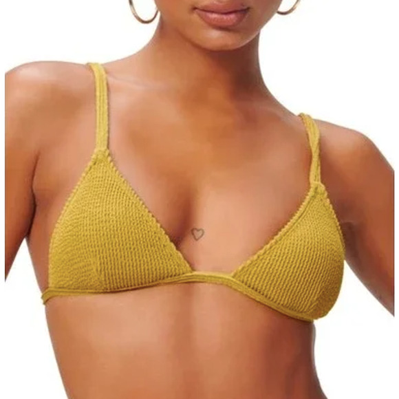 Good American Always Fits Triangle Bikini Top Size 1 Small Green Dirty Olive NWT - Picture 1 of 10